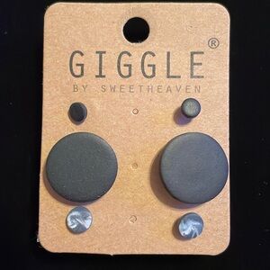 Unisex Giggle handmade polymer clay stud pack of earrings. NWT